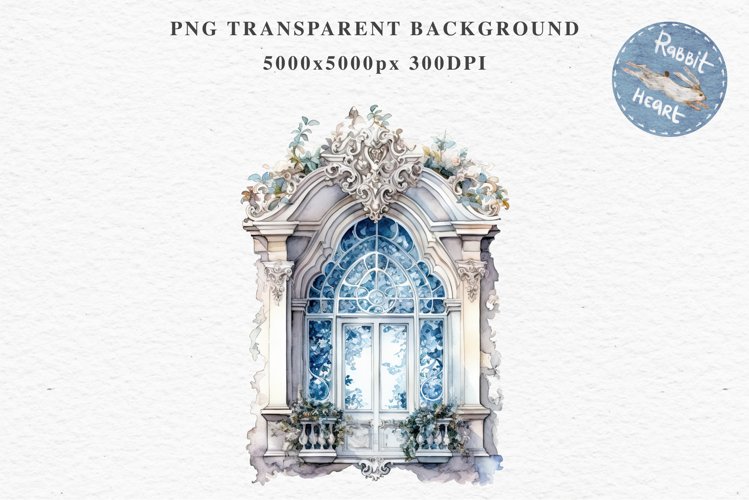 Rococo Window Clipart PNG Victorian Scrapbooking Nursery Art