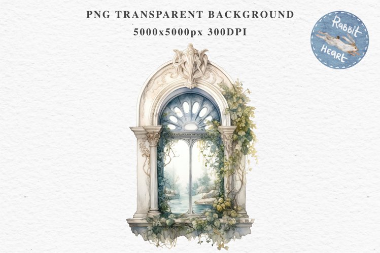 Rococo Window Clipart PNG Victorian Scrapbooking Nursery Art