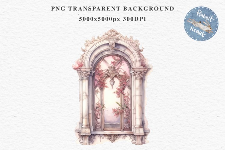 Rococo Window Clipart PNG Victorian Scrapbooking Nursery Art