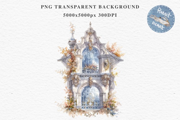 Rococo Window Clipart PNG Victorian Scrapbooking Nursery Art