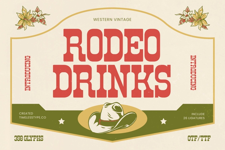Rodeo Drinks Western Vintage Font