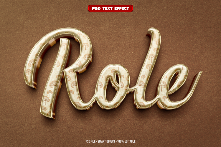 Role 3D editable text effect