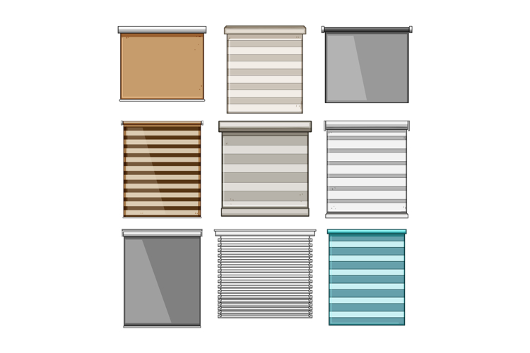 Assortment of window blinds and shades