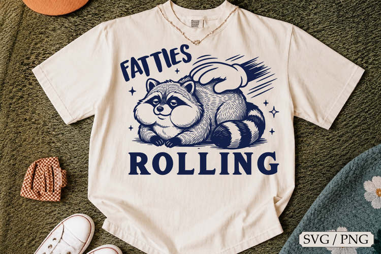 Rolling Fatties Raccoon SVG, Funny Animal Design