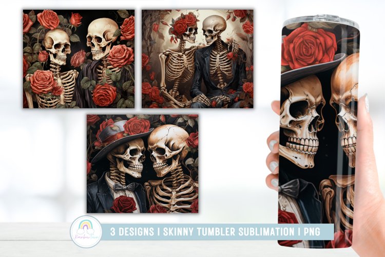 Romance Skeleton Tumbler Sublimaiton Design