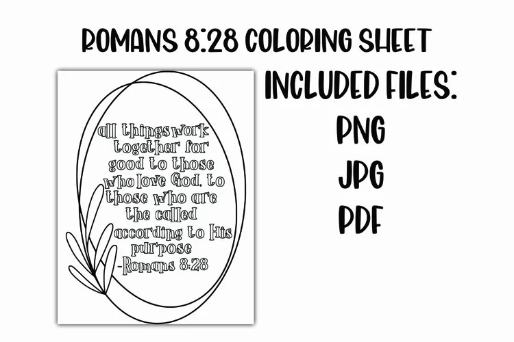 Romans 8:28 Christian Coloring Sheet