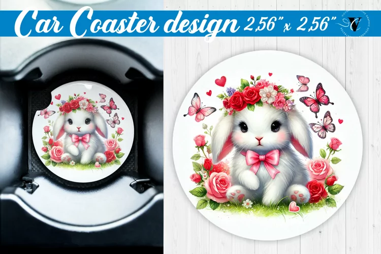 Car Coaster | Romantic Animal | Rabbit