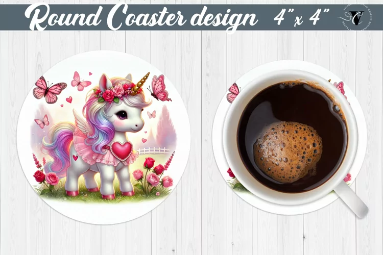 Round Coasters | Romantic Animal | Unicorn