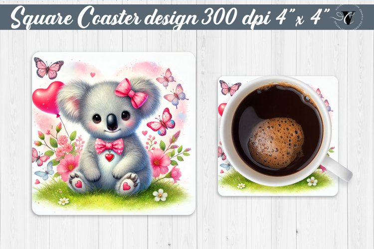 Square Coasters | Romantic Animal | Koala