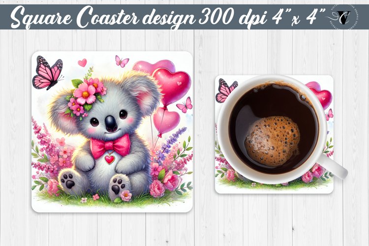 Square Coasters | Romantic Animal | Koala
