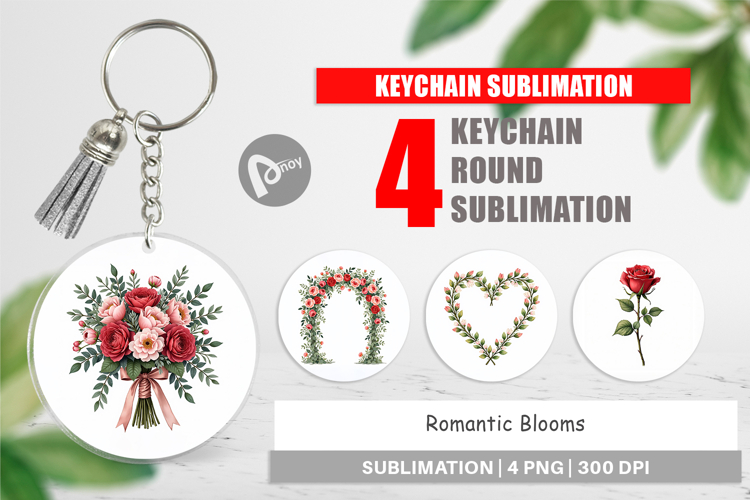 Romantic Blooms Floral Keychain