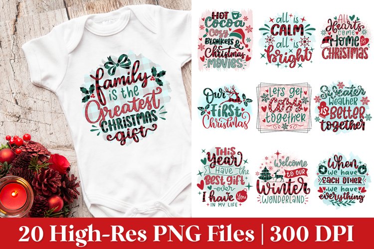 Romantic Christmas Sublimation PNG | Christmas PNG Bundle