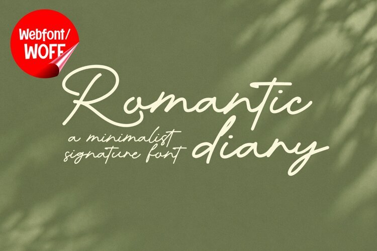 Romantic Diary - Monoline Script Webfont example image 1