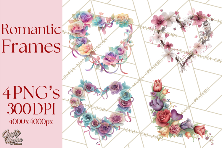 Valentine Frames   Borders PNG Clipart, Romantic Flowers