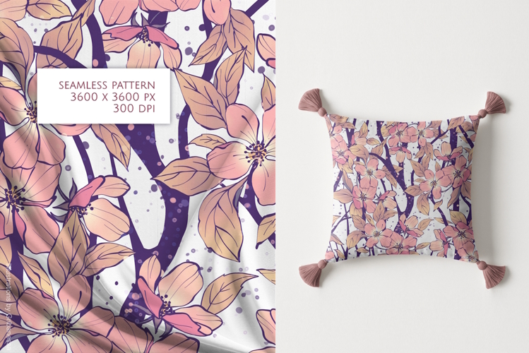Romantic Pink Floral Seamless Pattern