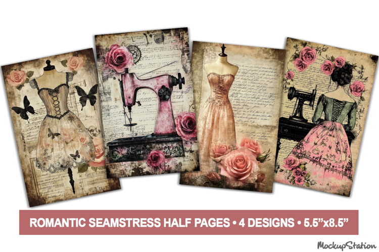 Victorian Seamstress Junk Journal Pages | Fashion Printable