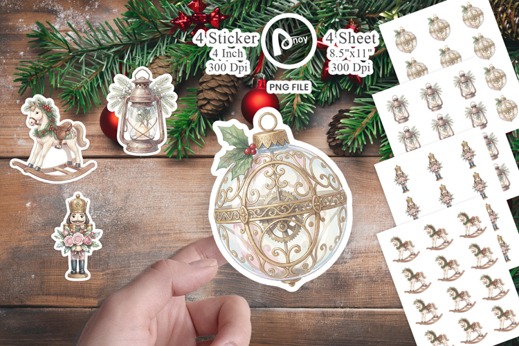 Romantic Victorian Holiday Sticker