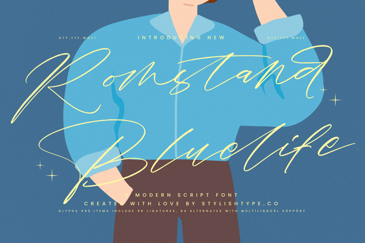 Romstand Bluelife - Modern Script Font