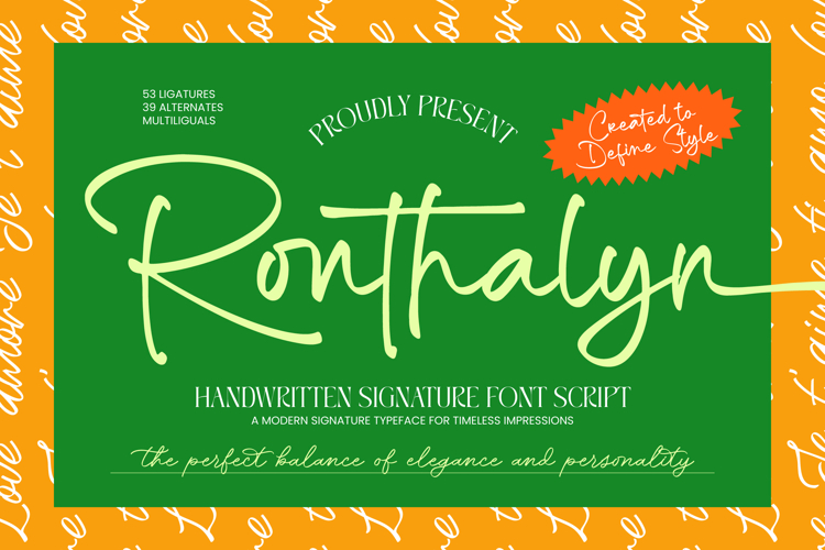 Ronthalyn - Handwritten Signature Font Script example image 1