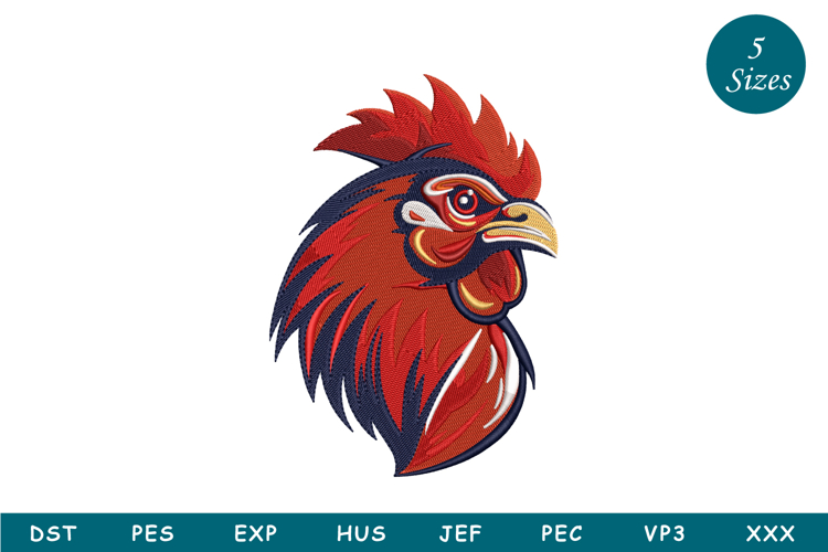 Rooster Machine Embroidery