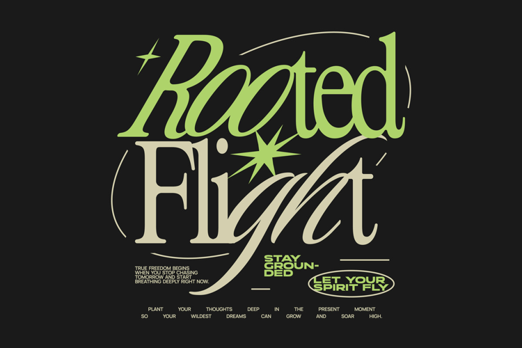 Rooted Flight Typography Lettering Quotes T-shirt Design