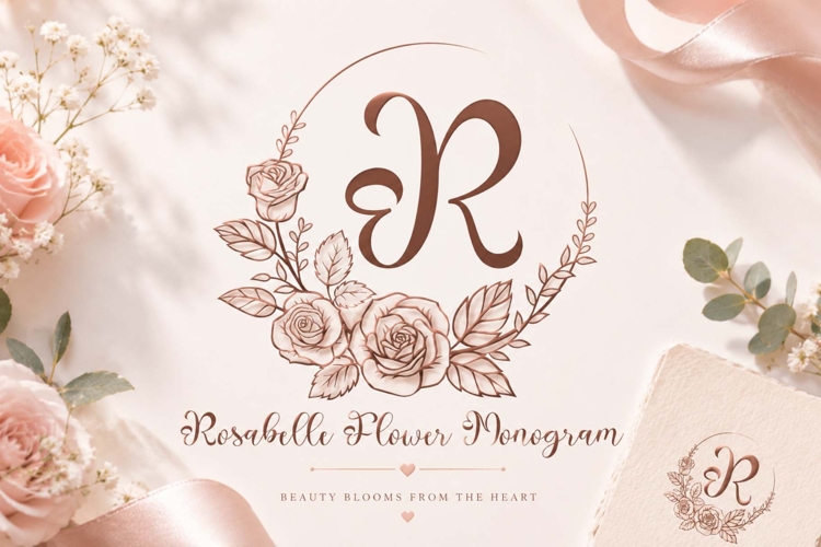 Rosabelle Flower Monogram example image 1