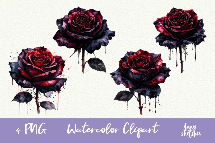 Dark Rose PNG Gothic Smut Dark Romance Clipart Black Red