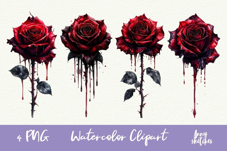 Dark Rose PNG Gothic Smut Dark Romance Clipart Black Red