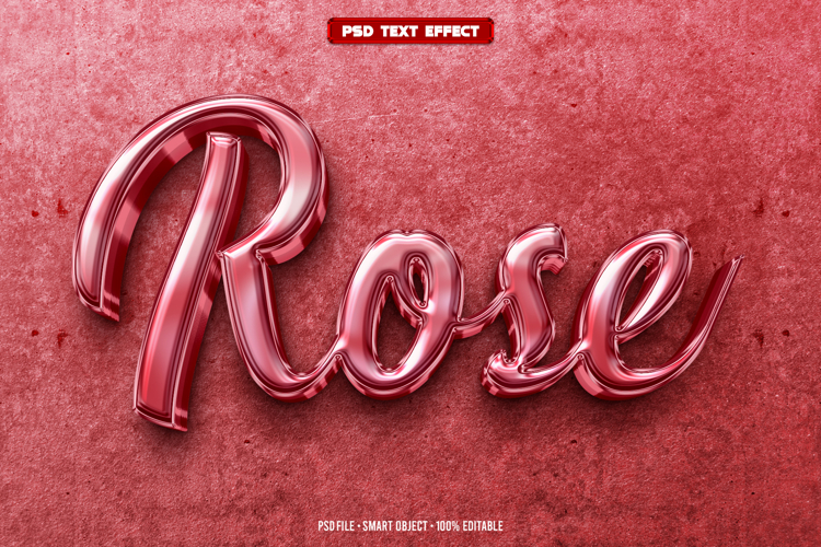 Rose 3D editable text effect
