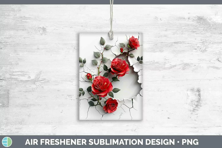 Rose Air Freshener | Sublimation Car Freshener Designs