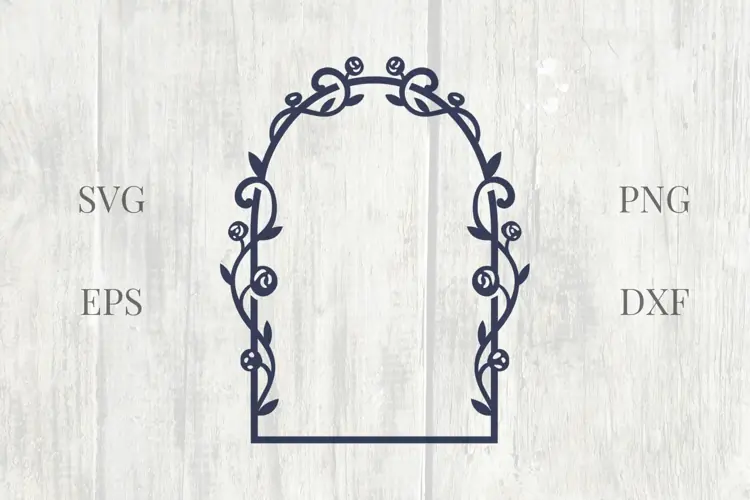 Rose Arch Wedding Frame SVG