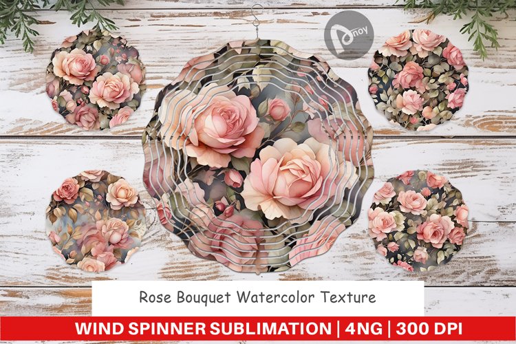 Wind Spinner Rose Watercolor Texture