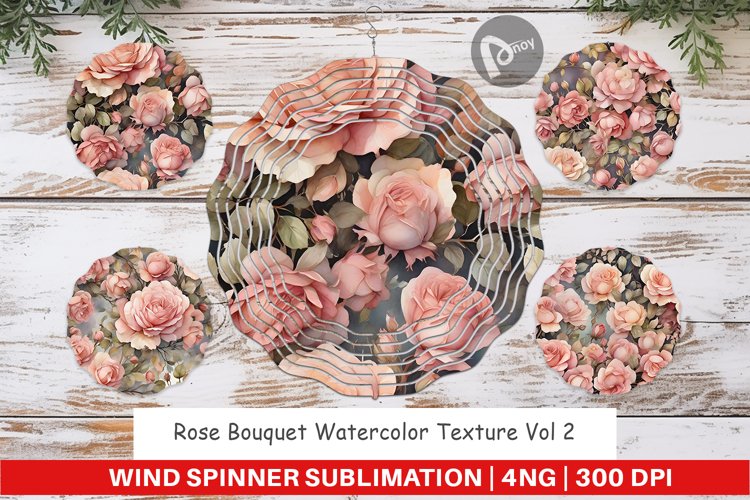 Wind Spinner Rose Watercolor Texture