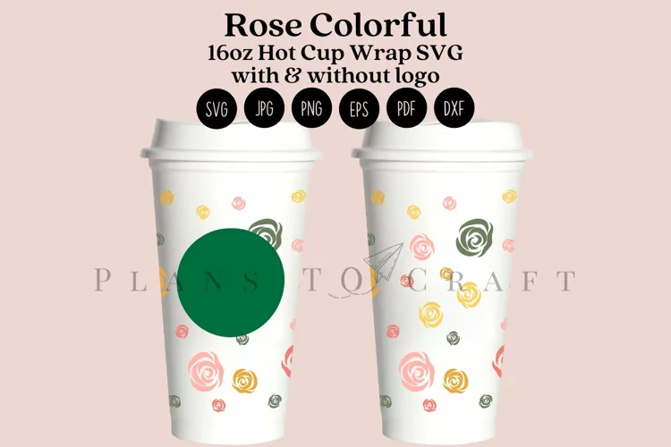 Rose Colorful 16oz Hot Cup Tumbler Wrap SVG