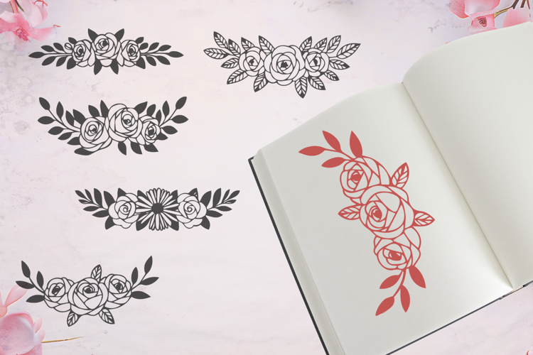 Rose Bouquet Dividers SVG