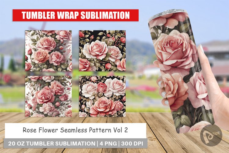 Tumbler Wrap Rose Pattern