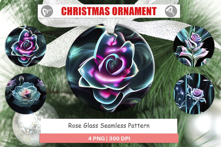 Christmas Ornaments Rose Glass Pattern