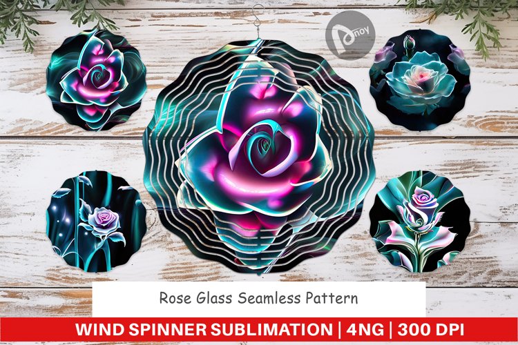 Wind Spinner Rose Glass Pattern