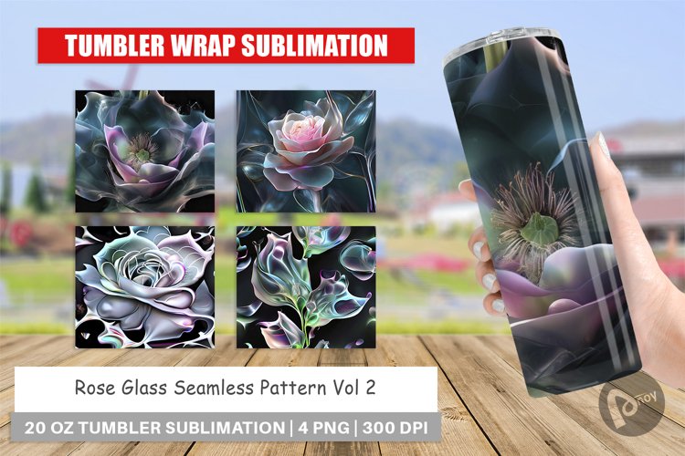 Tumbler Wrap Rose Glass Pattern