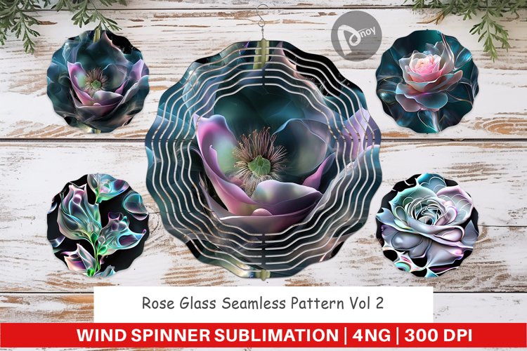 Wind Spinner Rose Glass Pattern