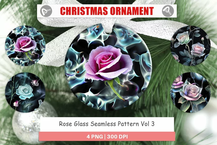 Christmas Ornaments Rose Glass Pattern