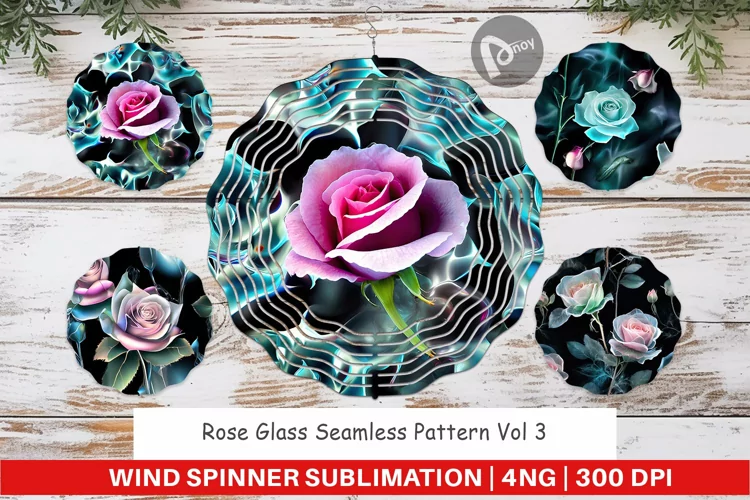 Wind Spinner Rose Glass Pattern
