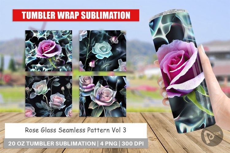 Tumbler Wrap Rose Glass Pattern example image 1