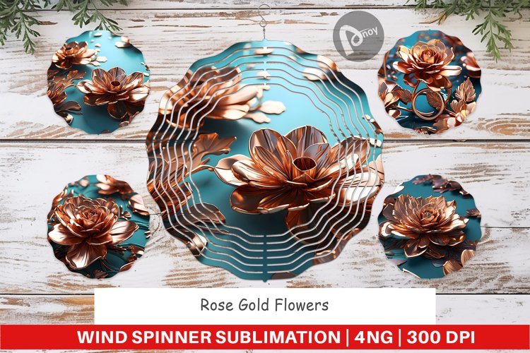 Wind Spinner Rose Gold Flowers example image 1