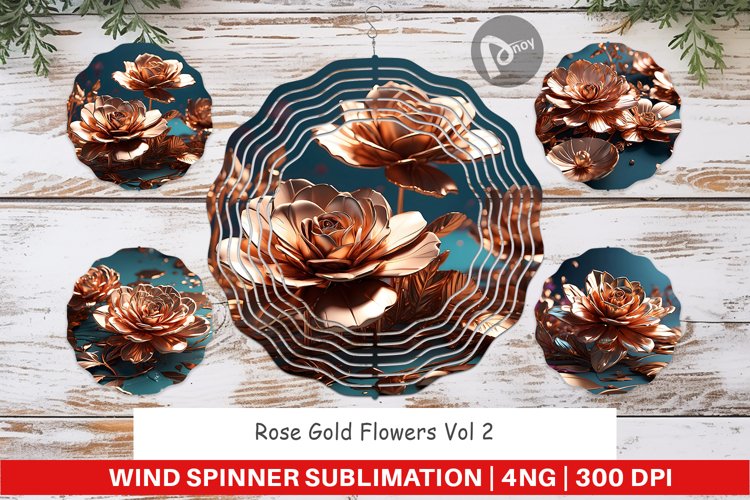 Wind Spinner Rose Gold Flowers example image 1