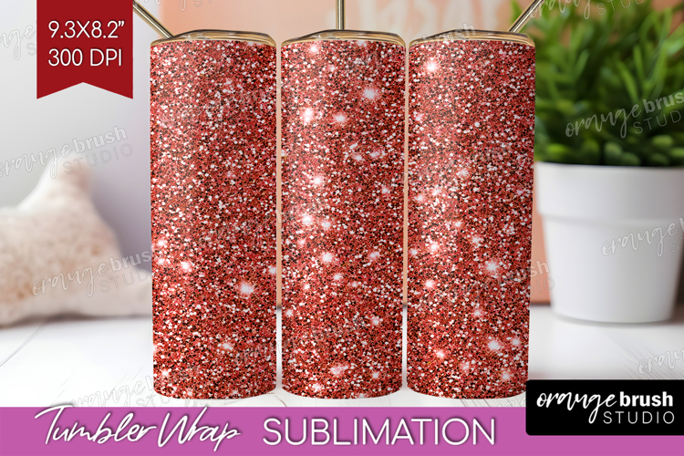 Rose Gold Texture Tumbler Wrap - Glitter Background Tumbler