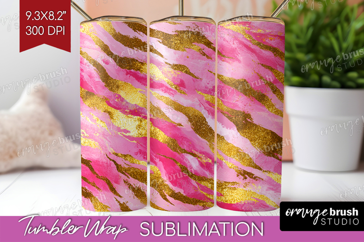 Rose Gold Texture Tumbler Wrap - Glitter Background Tumbler