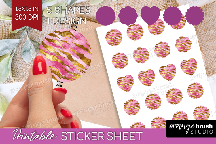 Rose Gold Texture Round Sticker - Glitter Background Sticker
