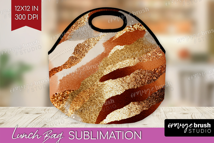 Rose Gold Texture Lunch Bag - Glitter Background Lunch Bug example image 1