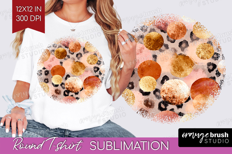 Rose Gold Texture Round Tshirt Background - Glitter PNG